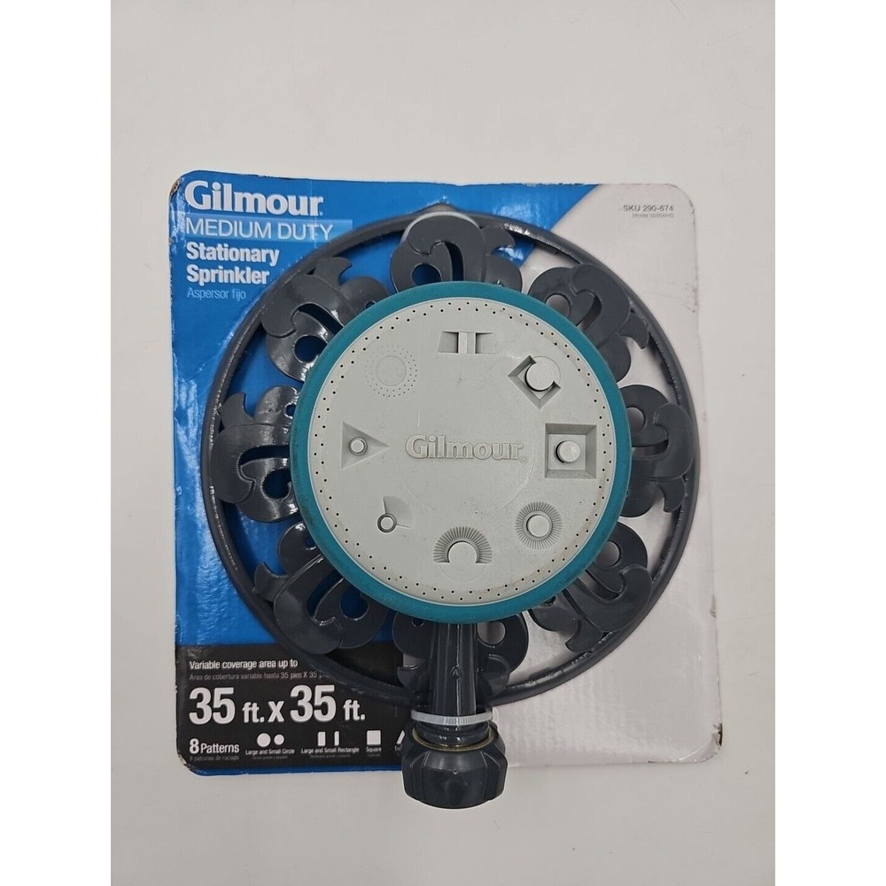 NEW Gilmour Medium Duty Stationary Sprinkler 8 Spray Patterns 35 Ft x 35 Ft